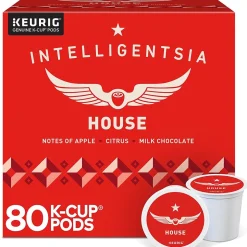 Intelligentsia House Blend Coffee, Keurig K-Cup Pod, Light Roast, 20/Box, 4 Boxes/Carton (5000371868CT)