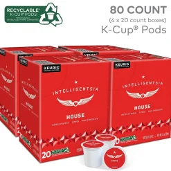 Intelligentsia House Blend Coffee, Keurig K-Cup Pod, Light Roast, 20/Box, 4 Boxes/Carton (5000371868CT)