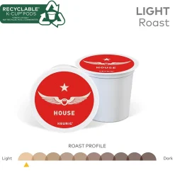 Intelligentsia House Blend Coffee, Keurig K-Cup Pod, Light Roast, 20/Box, 4 Boxes/Carton (5000371868CT)