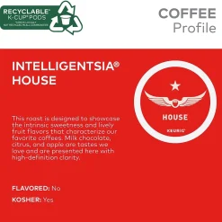 Intelligentsia Organic El Gallo Coffee, Keurig K-Cup Pod, Light Roast, 20/Box, 4 Boxes/Carton (5000371867CT)