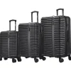 InUSA Ally 3-Piece Hardside Spinner Luggage Set, TSA Checkpoint Friendly, Black (IUALLSML-BLK)