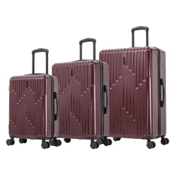 InUSA Drip Hardside Spinner Luggage Set, Wine (IUDRISML-WIN)