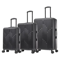 InUSA Drip Hardside Spinner Luggage Set, Black (IUDRISML-BLK)