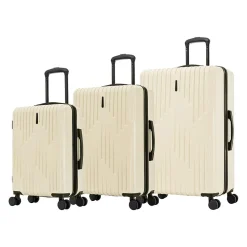 InUSA Drip Hardside Spinner Luggage Set, Sand (IUDRISML-SAN)