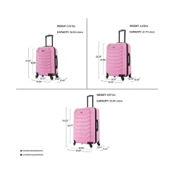 InUSA Endurance 3-Piece Hardside Spinner Luggage Set, Pink (IUENDSML-PNK)