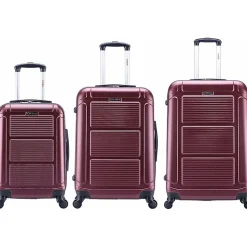 InUSA Pilot 3-Piece Hardside Spinner Luggage Set, Wine (IUPILSML-WIN)
