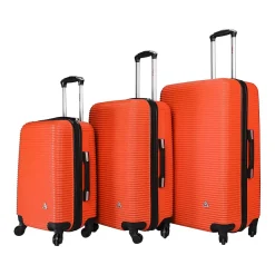 InUSA Royal 3-Piece Hardside Spinner Luggage Set, Orange (IUROYSML-ORG)