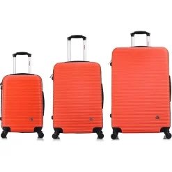 InUSA Royal 3-Piece Hardside Spinner Luggage Set, Orange (IUROYSML-ORG)