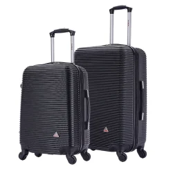 InUSA Royal 2-Piece Hardside Spinner Luggage Set, Black (IUROY0SM-BLK)