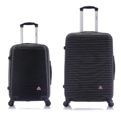 InUSA Royal 2-Piece Hardside Spinner Luggage Set, Black (IUROY0SM-BLK)