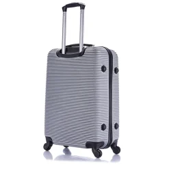 InUSA Royal 2-Piece Hardside Spinner Luggage Set, Silver (IUROY0SM-SIL)