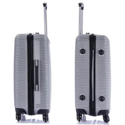 InUSA Royal 2-Piece Hardside Spinner Luggage Set, Silver (IUROY0SM-SIL)