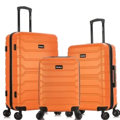 InUSA Trend 3-Piece Hardside Spinner Luggage Set, Orange (IUTRESML-ORA)