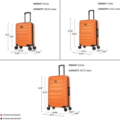 InUSA Trend 3-Piece Hardside Spinner Luggage Set, Orange (IUTRESML-ORA)
