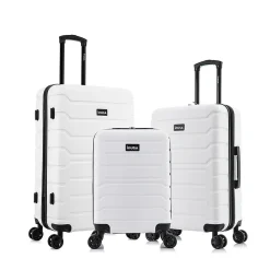 InUSA Trend 3-Piece Hardside Spinner Luggage Set, White (IUTRESML-WHI)