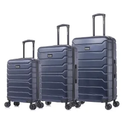 InUSA Trend 3-Piece Hardside Spinner Luggage Set, Blue (IUTRESML-BLU)