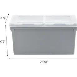 Iris Plastic File Box with Split Lid, Letter Size, Gray, 4/Pack (500167)