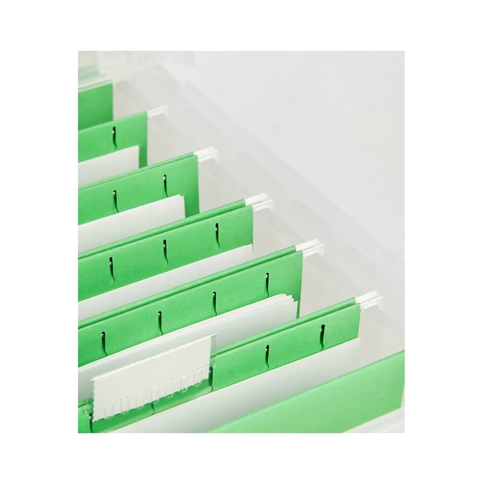 Iris Plastic File Box with Attached Flip Top Lid, Letter Size, Clear, 5/Pack (139921)