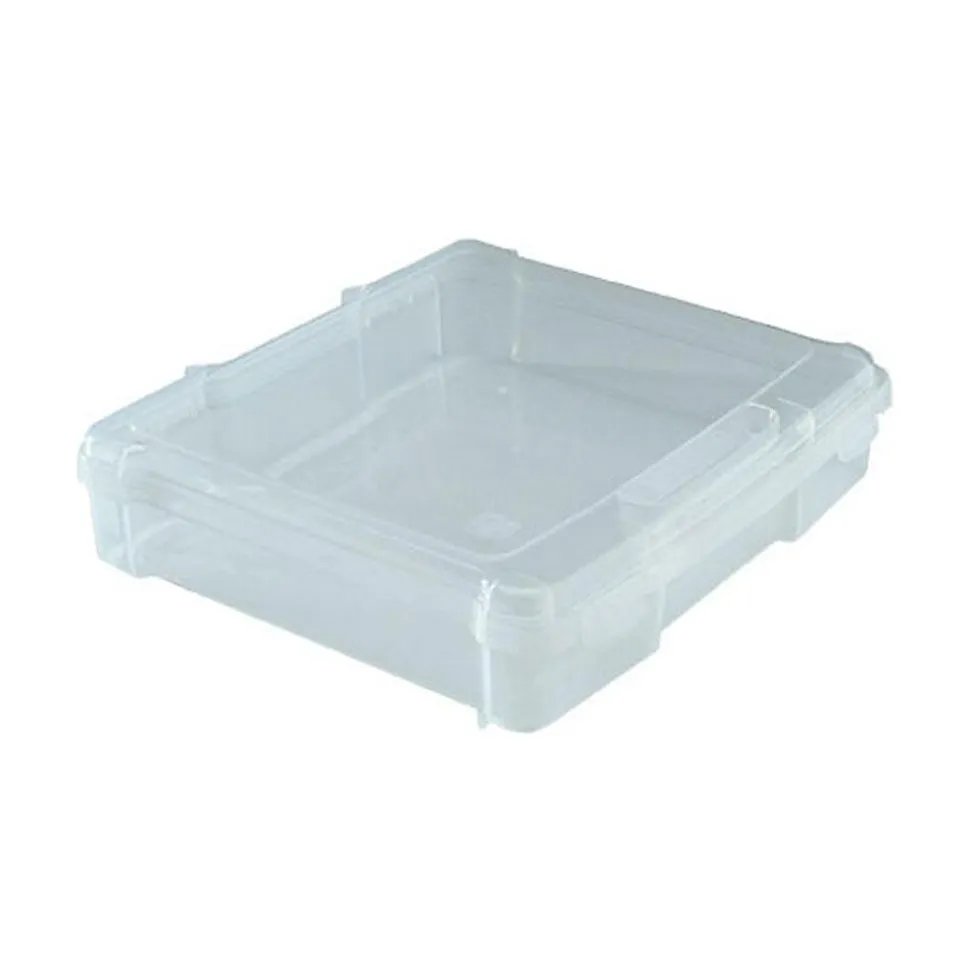 Iris Plastic File Box with Latching Lid, Letter Size, Clear, 6/Pack (150655)