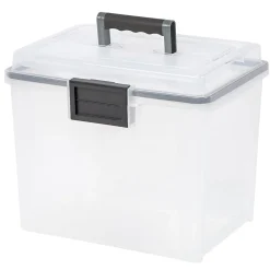 IRIS WeatherPro Portable File Box, Letter Size, Clear (110350)