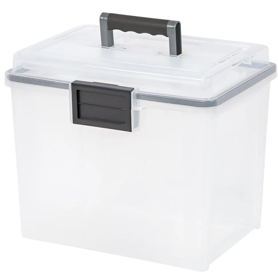 IRIS WeatherPro Portable File Box, Letter Size, Clear (110350)