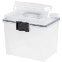 IRIS WeatherPro Portable File Box, Letter Size, Clear (110350)