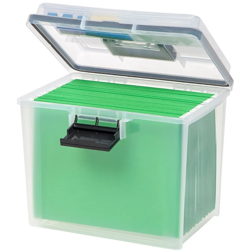 IRIS WeatherPro Portable File Box, Letter Size, Clear (110350)