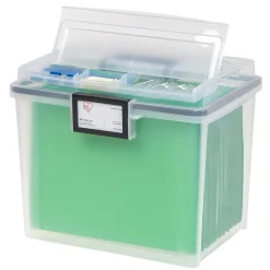 IRIS WeatherPro Portable File Box, Letter Size, Clear (110350)