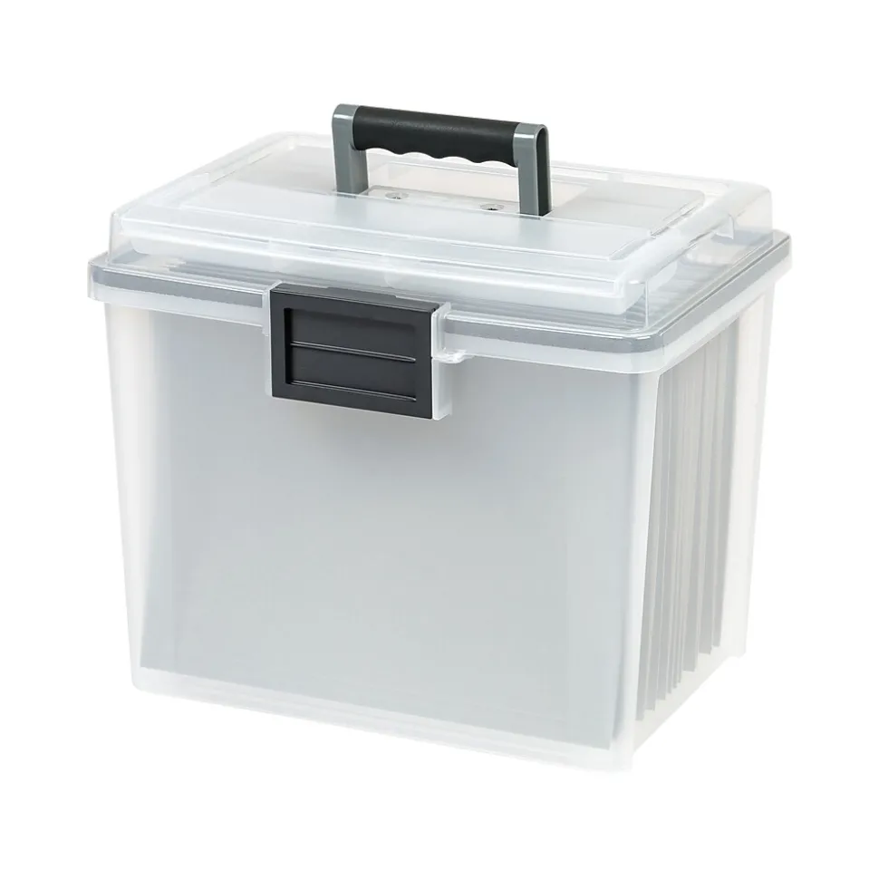 IRIS WeatherPro Portable File Box, Letter Size, Clear (110351)