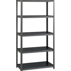 Iron Horse 3200 Concealed Rivet 5-Shelf Metal Stand Alone Shelving Unit, 36" W, Gray (20996)