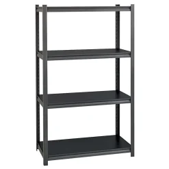 Iron Horse 3200 Concealed Rivet 4-Shelf Metal Stand Alone Shelving Unit, 36" W, Gray (20995)