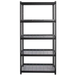 Iron Horse 2300 lb. Wire Rivet Series 5-Shelf Metal/Wire Deck Shelving Unit, 36"W, Black (22130)