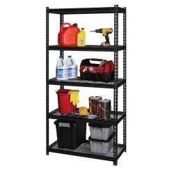 Iron Horse 2300 lb. Wire Rivet Series 5-Shelf Metal/Wire Deck Shelving Unit, 36