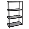 Iron Horse 2300 lb. Wire Rivet Series 4-Shelf Metal/Wire Deck Shelving Unit, 36"W, Black (22129)