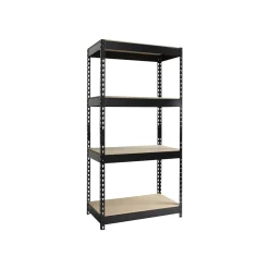 Iron Horse Rivet Series 4-Shelf Metal Unit, 30"W, Black (17125)