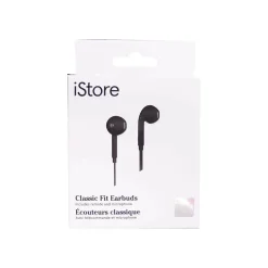 iStore Classic Fit Stereo Phone Earbuds Black (AEH03611CAI)