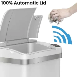 iTouchless Automatic Touchless Sensor Indoor Trash Can, 2.5 Gallon, White (MT02SW)