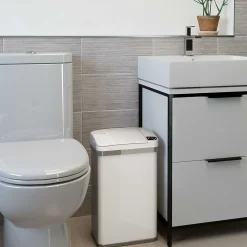 iTouchless Automatic Touchless Sensor Trash Can with Odor Filter and Fragrance – 4 Gallon - White