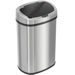 iTouchless SensorCan Stainless Steel Sensor Trash Can with AbsorbX Odor Control System, Silver, 13 gal. (ITOS13B)