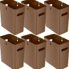 iTouchless SlimGiant Polypropylene Trash Can with no Lid, Toffee Brown, 4.2 gal., 6/Pack (SG105Nx6)