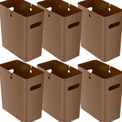 iTouchless SlimGiant Polypropylene Trash Can with no Lid, Toffee Brown, 4.2 gal., 6/Pack (SG105Nx6)