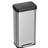 iTouchless SoftStep EXP Stainless Steel Step Trash Can with Plastic Lid, 20 Gallon, Silver/Black (PP20RSB)