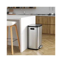 iTouchless SoftStep ProX Stainless Steel Step Trash Can, 13.2-Gallon, Silver/Black (PD13RSY)
