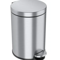 iTouchless SoftStep Round Stainless Steel Step Trash Can with Hinged Lid, 3.17 Gallon (IP03RSS)