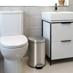 iTouchless SoftStep Round Stainless Steel Step Trash Can with Hinged Lid, 3.17 Gallon (IP03RSS)
