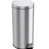 iTouchless SoftStep Round Stainless Steel Step Trash Can with Hinged Lid, 7.93 Gallon (IP08RSS)