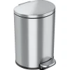 iTouchless SoftStep Semi-Round Stainless Steel Step Trash Can with Hinged Lid, 2.91 Gallon (IP03DSS)