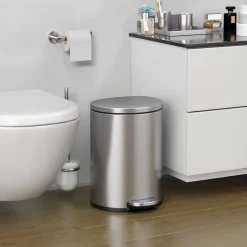 iTouchless SoftStep Semi-Round Stainless Steel Step Trash Can with Hinged Lid, 2.91 Gallon (IP03DSS)