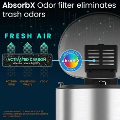 iTouchless SoftStep Semi-Round Stainless Steel Step Trash Can with Hinged Lid, 2.91 Gallon (IP03DSS)