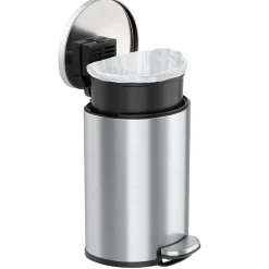 iTouchless SoftStep Semi-Round Stainless Steel Step Trash Can with Hinged Lid, 2.91 Gallon (IP03DSS)